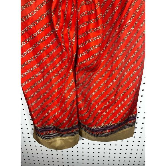 J.Crew gold chain wide leg printed silk pants size 8 - Picture 5 of 9